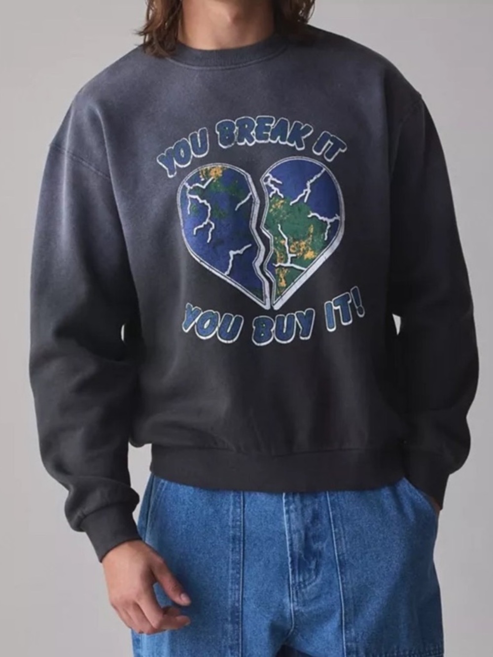 NWOT Parks Project You Break It You Buy It Graphic Crew Neck Sweatshirt Size XL